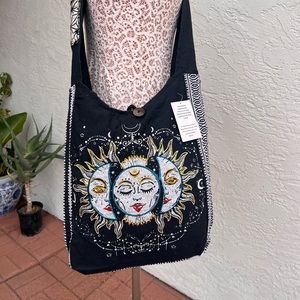 Three face sun moon handmade bag